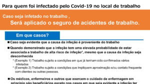 職場（しょくば）で新型（しんがた）コロナウイルスに感染（かんせん）した方（かた）へ　Para os que se infectaram com COVID-19 no local de trabalho